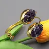 GuaiGuai Jewelry Natural Purple Amethyst Druzy Bangle Bracelet Fashion Women Jewelry Trendy for women1351790