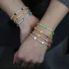 Bijoux d'été arc-en-ciel en émail néon, breloque en forme de cœur, chaîne de Tennis, couleur or, été 2021