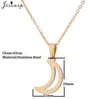 Vintage Bohemia Gold Chain Stainless Steel Necklaces for Women Men Cute Leaf Moon Fox Key Pendant Choker Collar Jewelry Gift G1206