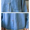 Fashion Autumn Cotton Blouse Women Korean Vintage Denim Tops Casual Loose Long Sleeve Button Up Shirt Blusa 11969 210512