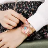 Reloj Curren para mujer con esfera de flores única, reloj de pulsera de cuero informal para mujer, reloj de cuarzo, regalo femenino, relojes femeninos Q0524