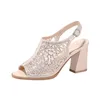 Dress Shoes Fashion Women Summer Women's Sandals Belt Buckle Rhinestone Sexy Slipper M #27