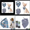 Bekleidungsbedarf Hausgarten Drop Lieferung 2021 2 Stück einzigartiger Stil Pfoten Bandana Schal Haustier Geschenk für Hund Bandage Plaid 201127 R2Alf