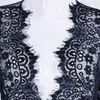 Gravida kvinnor lång ärmlös blommig spets chiffong snörning mammklänning för fotografering fotografering streetwear svart vit