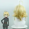 YoUjo senki tanya von degurechaff cosplay peruk kort rak för kvinnor värmebeständigt syntetiskt hår anime kostym blond y0913