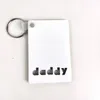 Sublimation Keychain Love Mama Papa Key Chain Creative DIY Gift Party bevorzugt leere MDF Custom Keyrings8301689