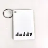 Sublimation Keychain Love Mama Papa Key Chain Creative DIY Gift Party bevorzugt leere MDF Custom Keyrings1558021