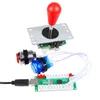 2 Oyuncu Elips Kiti Oval Bat Joystick Kolları LED Krom Düğmeleri Arcade Standart Kontrolör DIY Oyunları Mame