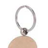 Keychains 60pcs Blank Round Wood Chain Key Chain bricolf Wood Tags peut graver des cadeaux 217Z