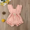 8 kolorów nowonarodzone niemowlę Back Bow Sokosy Baby Ruffle Romper Solid Color 2019 Summer Fashion Boutique Kids Climbing Ubrania 8942358