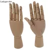 Wooden Hand Model Human Figure Artist Painting Mannequin Jointed Doll Flexible Drawing Manikin Wood Sculpture Figurines 210924