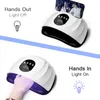 114W Lâmpada de lâmpada de secagem de unhas LED UV para S 57 LEDs Gel Secer Manicure Pedicure Epuipment com sensor inteligente 2203141382335