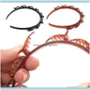 Rubber Bands Jewelry Jewelryunisex Alice Hairband Headband Men Women Sports Hair Band Metal Hoop Double Bangs Hairstyle Hairpin Comb Drop De