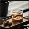 Drinkware Kitchen, Dining & Garden Glasses Home Kitchen Mountain Wooden Bottom Irish Transparent Glass Tea Cup For Whiskey Wine Vodka Bar Cl