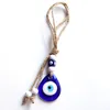 Populaire Hennep Touw Water Drop Wanddecoratie Sleutelhanger Turkse Blue Eye Sieraden Glas Hanger Good Luck Gift Evil Eyes Charms