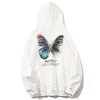 Hip Hop Oversize Hoodie Sweatshirt Men Streetwear Harajuku Color Butterfly Hooded Loose Hipster Fleece Hoodie Plus Size 210728