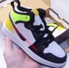 UV 1 1s Mid Kids Basketball Shoes 2022 Toddler Trainers Patent Bred Volt Gold Cactus Flower Dark Mocha Children Sneakers Size 22-35