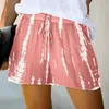 Tie Dye Fashion Damen Shorts Sommer Hohe Taille Kordelzug Lässig Lose Plus Size Breite Bein Shorts Feminin 210608