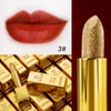 Glitter fuktgivande makeup sammet matte guld läppstift vattentät lipstäder sexig glänsande röd kosmetik pigment naken rouge dhl