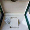 Toppkvalitet Dark Green Watch Boxes Gift Case Booklet Card Taggar och papper Klockor Cases2344