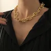 Chokers smycken överdrivna punk kors kedja geometriska halsband femme hong kong stil blommor för kvinnor trendiga
