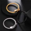 Machine Metal Rope Bangle Hard Industrial Style Design Fashion Men Bangles Unisex Wire Bracelets 8 Colors Wholesale