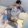 Мужские сонные одежды Silk Pajamas брюки костюм мужчины полное тело Pajama домашняя одежда негабаритная роскошь на осень зима 2021