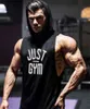 Men Hooded Tank Top Brand Fashion High Quality Sports Undershirt Bodybuilding Singlet Fitness Sleeveless Vest