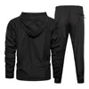 Mäns Tracksuits Tracksuit 2021 Man Två Piece Set Sweatsuit Polyester Overells Leisure Suit Hooded Sweatshirts och Hip Hop Harlan Byxor