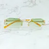 다이아몬드 컷 디자이너 선글라스 남성 림리스 와이어 C 패션 태양 안경 카터 고급 선글라스 드라이빙 음영 안경 트렌드 SU239B