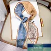 Designer Small Silk Square Scarf Women Narrow Long Leopard Striped Print Handkerchief Lady Head Hair Band Scarfs Kerchief Female Factory price expert design