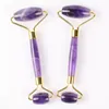 Amethyst rótula grossa rosto massagem roller com slicone boné natural massageador de cristal corpo pescoço pescoço healing healing saúde beleza anti wrinkle ferramenta de skincare