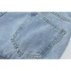 Streetwear jeans mulher cintura alta vintage retalhos retalhos jeans calça feminina verão harajuku solta calças de perna larga 210809