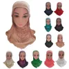 2021 One Piece Kids musulman Girls Hot Drilling Hijab Chaps Child Islamic Headscarf Headwear Caps Amira Prière de prière Couverture du châle