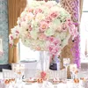 Decorative Flowers & Wreaths 60CM 3/4 Large Artificial Flower Ball Silk Table Centerpiece For Party Event Wedding Decor Road Lead Bouquet