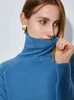 Gcarol Fall Vinter Kvinnor Turtleneck Candy Sweater varm förtjockad mjuk hand stickad pullover elegant minimalistisk grundläggande jumper xxl 211218