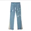 Jeans pour hommes Godlikeu Color Block Peint Streetwear Hommes Lâche Casual Denim Pantalon Hip Hop Harajuku Desinger Pants217j