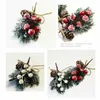 Dekoracje świąteczne 10pcs sztuczna gałąź sosny jagodowe holly kwiat bukiet wybieranie Xmas Decor Ornament2664