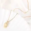 Anhänger Halsketten Chinesischen Stil Süßes Lächeln Buddhismus Halskette Rose Gold Farbe Edelstahl Party Geburtstag Geschenk Schmuck Dame Zubehör