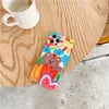 Par Kawaii Skyddsfodral för iPhone 12 Mini 11 Pro X XS Max XR 8/7 Plus Bear Phone Case Flower Back Cover 100pcs