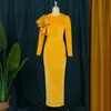 Платья больших размеров бархатные для дня рождения, облегающее, с длинными рукавами, коктейльное, женская одежда, сексуальное платье для выпускного вечера с разрезом, Outfit2639