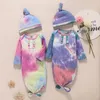 Nouveau-né Tie Dye Sac de Couchage Bébé Enfant Côtelé Swaddle chapeau Infant Toddler Robe Douce M3900