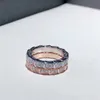 Diseñadores anillo moda mujer joyería regalo lujos Anillos de banda de oro rosa Diseñador diamante completo Pareja masculina y femenina regalos de joyería Estilo simple y versátil bueno agradable