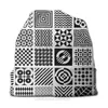 Modern Geometric Art Skullies Beanies Caps Irregular Knitting Hat Winter Warm Bonnet Hats for Men Women Y21111