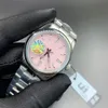 lmjli-mens 시계 자동 기계 시계 36mm 스테인리스 스틸 슈퍼 빛나는 손목 시계 여성 방수 시계 Montre de Luxe