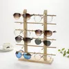 Worzaki biżuterii, Torby Wielo- warstwy Drewno Sunglass Display Rack Półka Okulary Pokaż Uchwyt Stojak Dla Pair Okulary Prezentacja