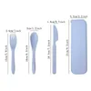 Wheat Straw Knife Fork Spoon Set Student Portable Tableware Box Cake Dessert Spoons Fruit Forks Travel 3Pcs/Set Tableware BH6160 TYJ