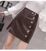 Fashion Women Short Skirt Spring High Waist Zipper Skirts Brown White Red Black A9935