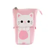 Cute Pencil Case Storage Standing Pen Holder Telescopic Makeup Pouch Pop Up Cosmetics Bag Stationery Office Organizer Box For LLD10330