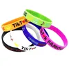 Fashion Tik Tok Children039s Silicone Bracelet Colorful Letters Printed Tiktok Kids Candy Colors Rubber Wrist Band Halloween Ac6202368